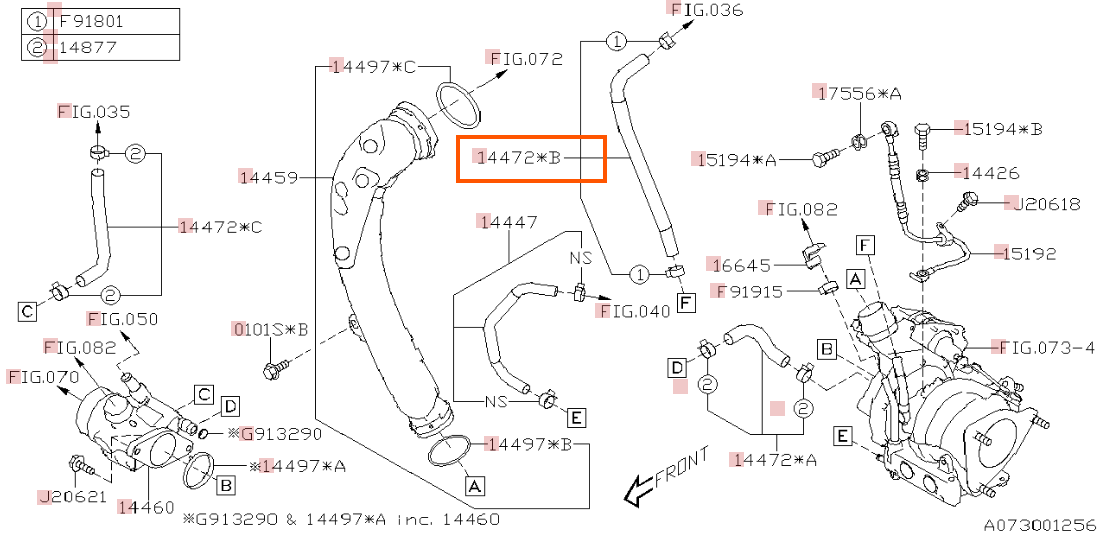 Subaru OEM Turbo Coolant Hose Ascent 2019-2027 / Legacy / Outback 2020-2025 | 14472AA78A