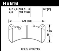 Hawk Performance ER-1 Front Brake Pads Subaru STI 2018-2021 | HB616D.607