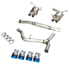 AWE Tuning Cat Back Touring Edition Exhaust w/ Vapor Blue Quad Tips Subaru WRX 2015-2021 | 3015-49106