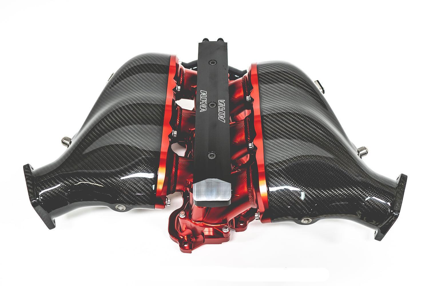 AMS Performance Alpha Carbon/Billet Intake Manifold w/Secondary Fuel Rail Nissan GT-R 2009-2021 | ALP.07.08.0101-2