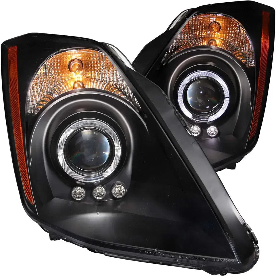 ANZO LED Projector Headlights w/ Halo Black Nissan 350Z 2003-2005 | 121444