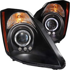 ANZO LED Projector Headlights w/ Halo Black Nissan 350Z 2003-2005 | 121444