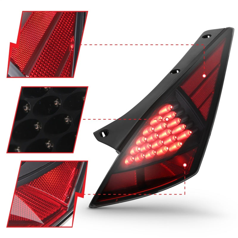 ANZO LED Taillights Smoke Nissan 350Z 2003-2005 | 21254