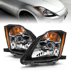 ANZO Projector Headlights Black Nissan 350Z 2003-2005 | 121108