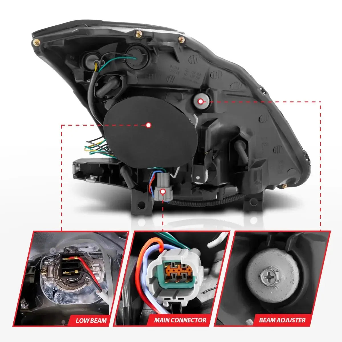 ANZO Projector Headlights Black Nissan 350Z 2003-2005 | 121108