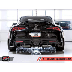AWE Track Edition Cat Back Exhaust 5in Diamond Black Tips Toyota Supra A90 2020+ | 3015-33130