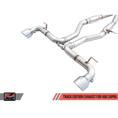 AWE Track Edition Cat Back Exhaust 5in Diamond Black Tips Toyota Supra A90 2020+ | 3015-33130