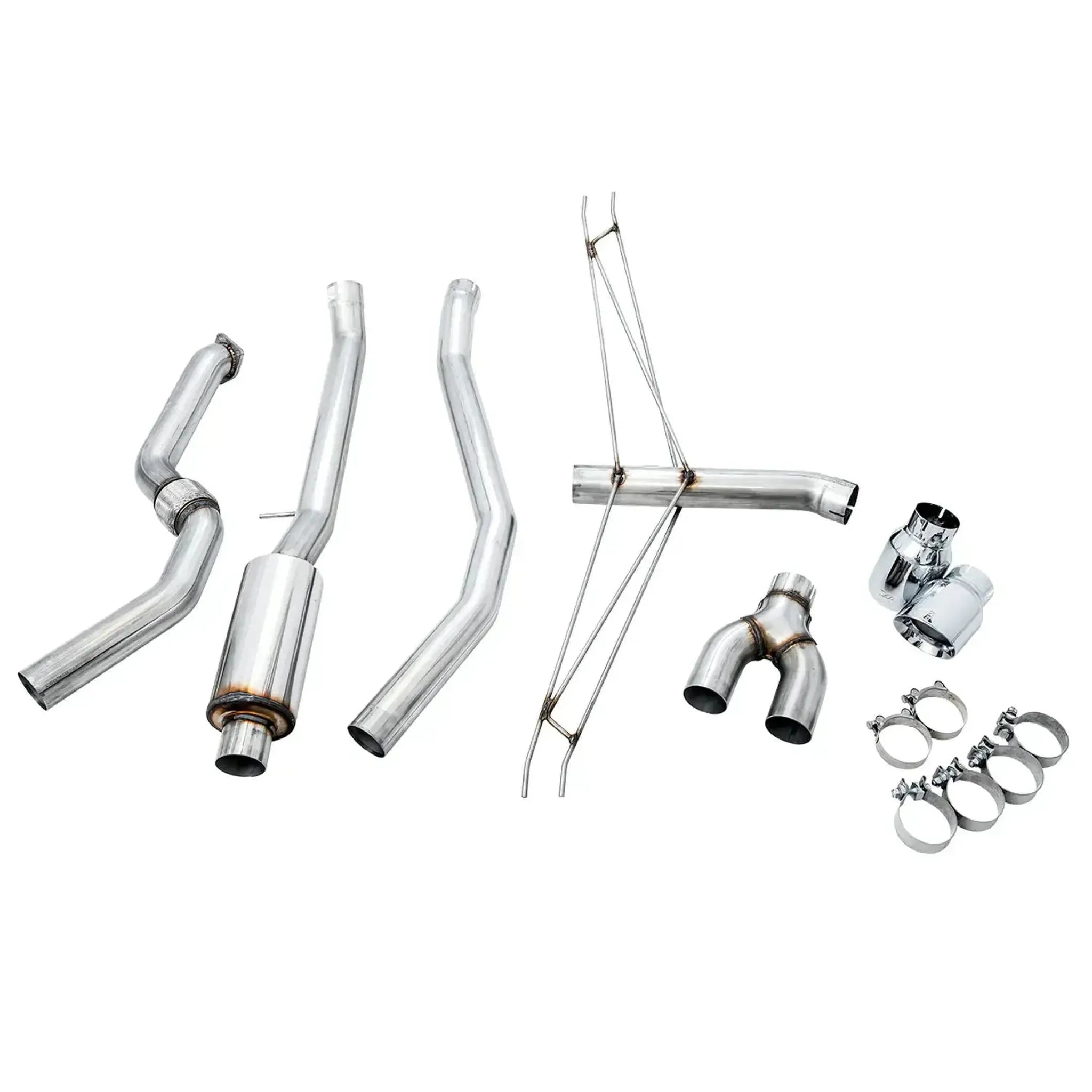 AWE Track Edition Exhaust w/Front Pipe & Dual Chrome Silver Tips Honda Civic Si 2017-2020 | 3020-32052