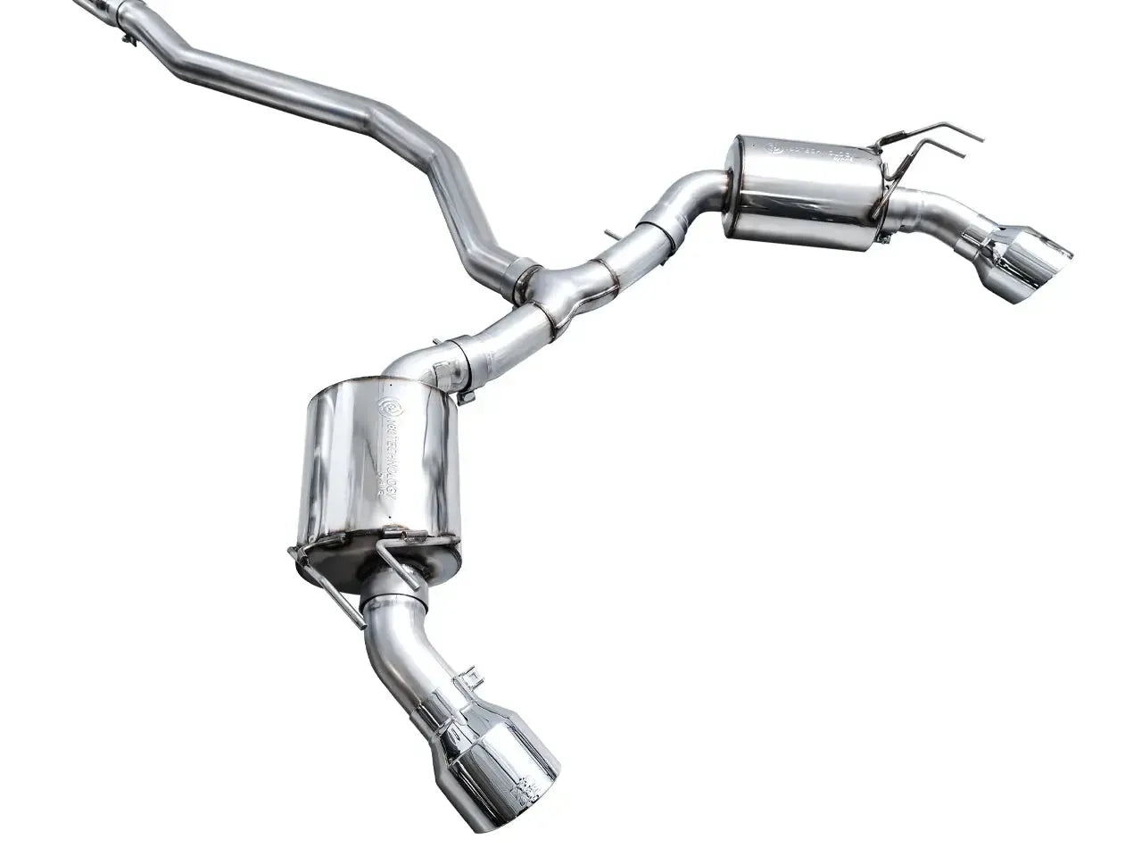 AWE Tuning Cat Back Touring Exhaust Dual Chrome Silver Tip Honda Civic Si 2022-2026 | 3015-32331