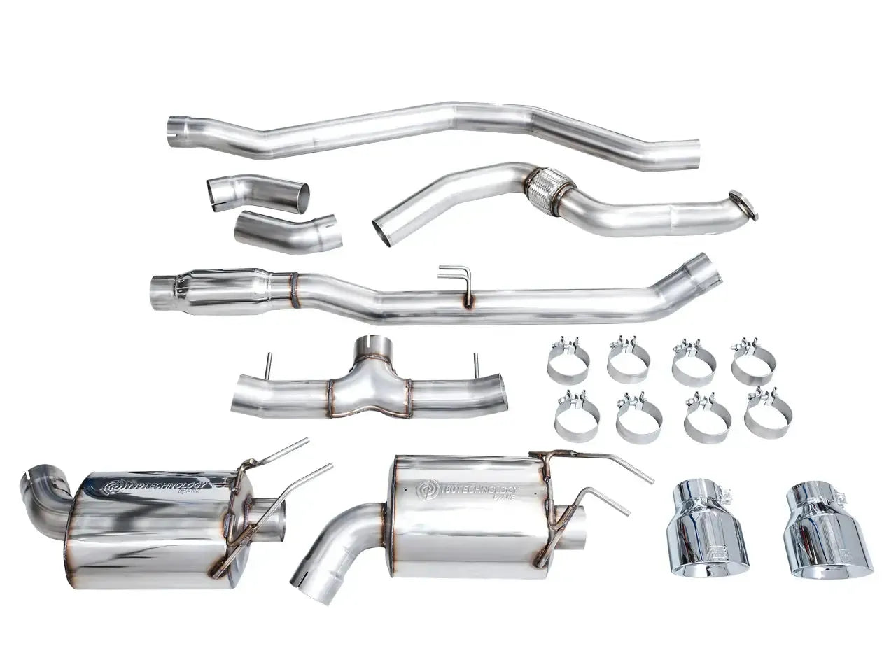 AWE Tuning Cat Back Touring Exhaust Dual Chrome Silver Tip Honda Civic Si 2022-2026 | 3015-32331