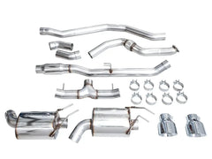 AWE Tuning Cat Back Touring Exhaust Dual Chrome Silver Tip Honda Civic Si 2022-2026 | 3015-32331
