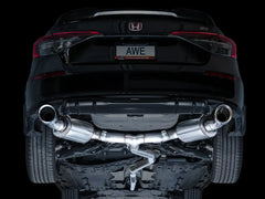 AWE Tuning Cat Back Touring Exhaust Dual Chrome Silver Tip Honda Civic Si 2022-2026 | 3015-32331
