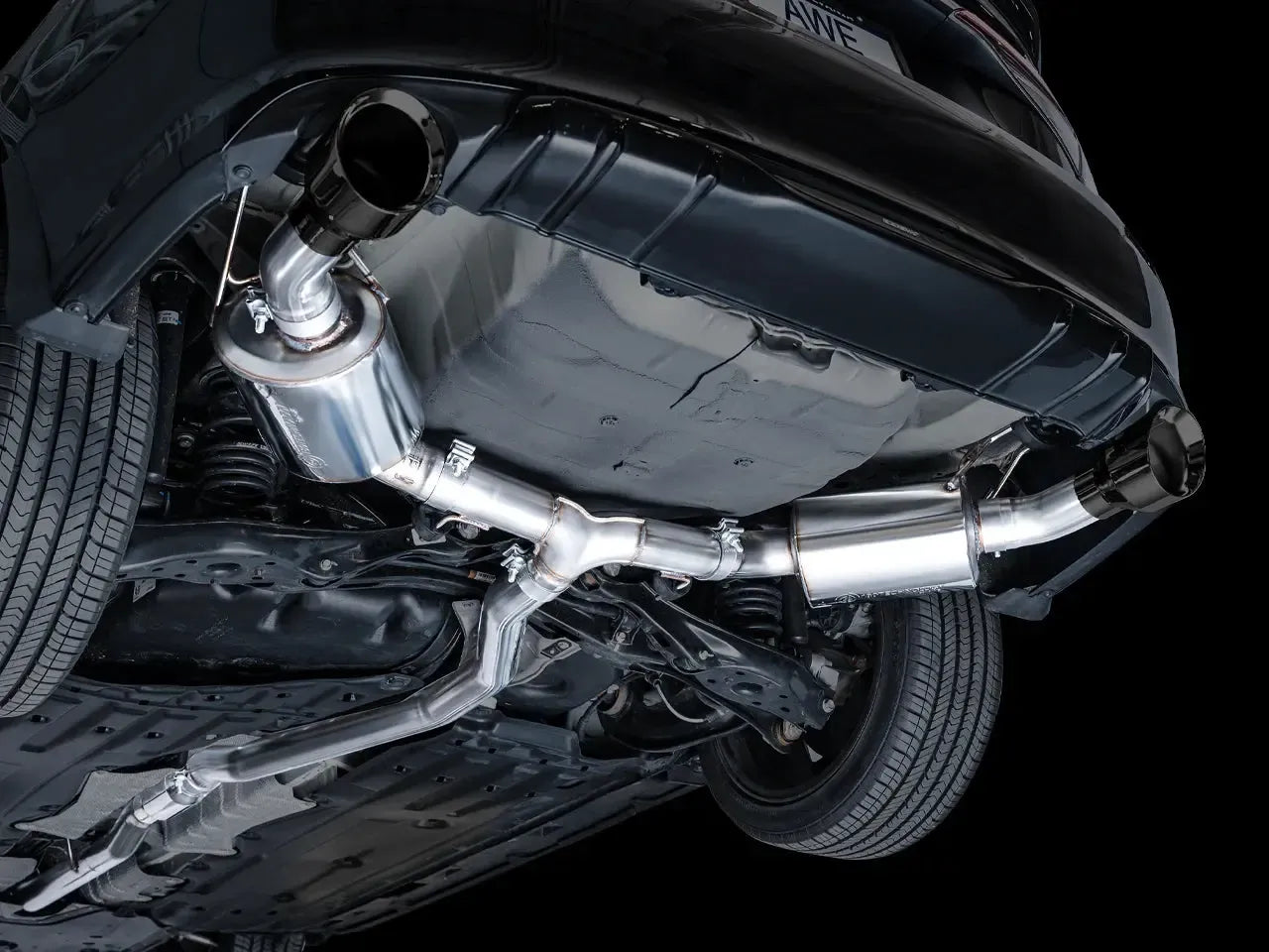AWE Tuning Cat Back Touring Exhaust Dual Diamond Black Tips Honda Civic Si 2022-2026 | 3015-33331