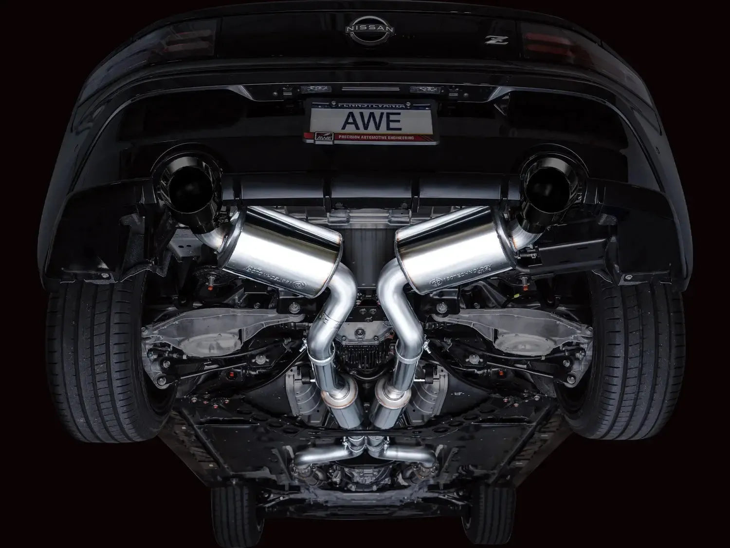 AWE Tuning Cat Back Touring Exhaust w/ Diamond Black Tips Nissan Z 2023-2025 | 3015-33400