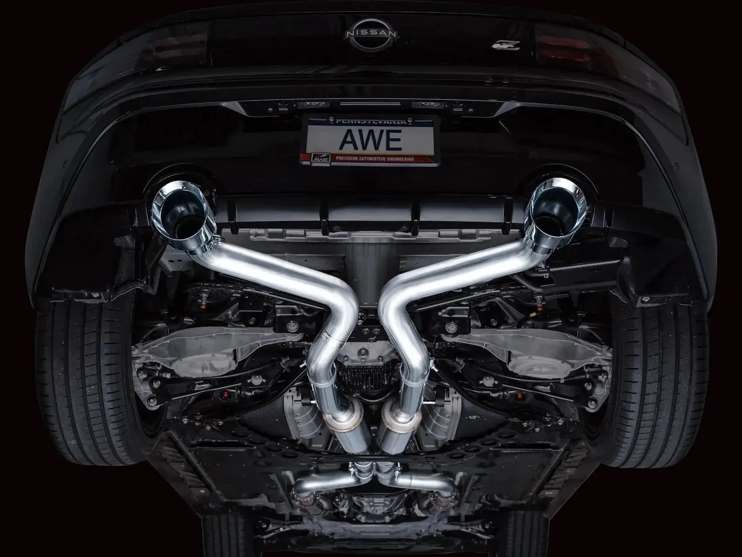 AWE Tuning Cat Back Track Edition Exhaust w/ Chrome Silver Tips Nissan Z 2023-2025 | 3020-32400