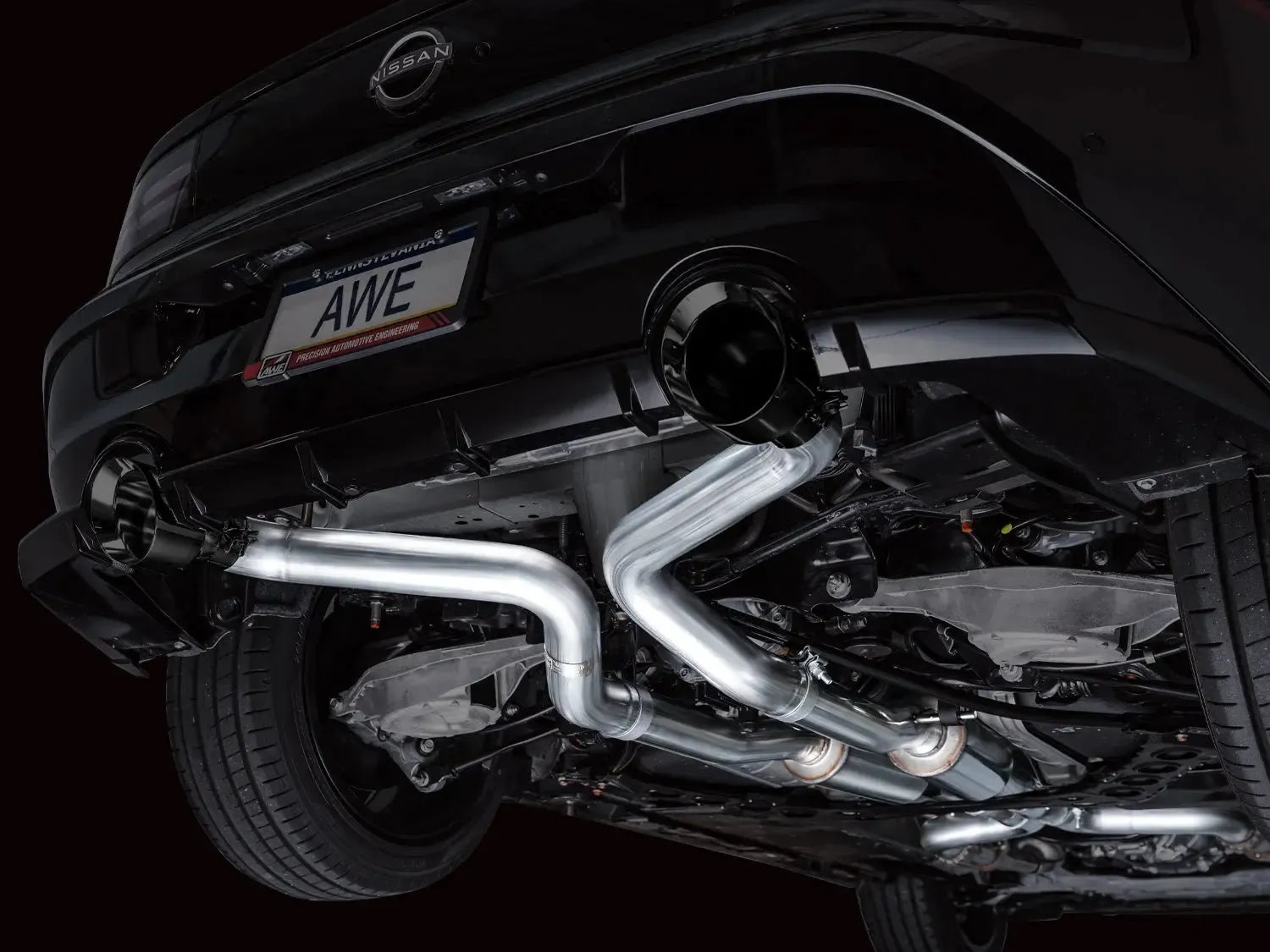 AWE Tuning Cat Back Track Edition Exhaust w/ Diamond Black Tips Nissan Z 2023-2025 | 3020-33400