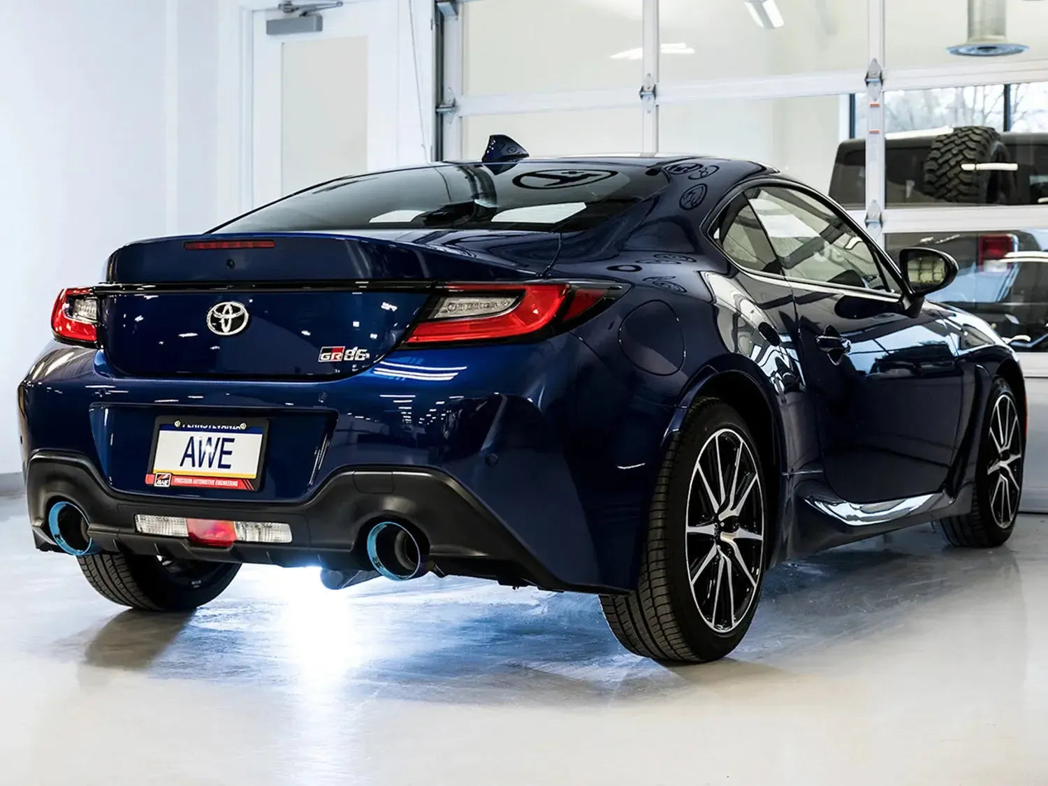 AWE Tuning Cat Back Track Edition Exhaust w/ Vapor Blue Tips Subaru BRZ / Toyota GR86 / 86 / Scion FR-S 2013-2026 | 3020-39279