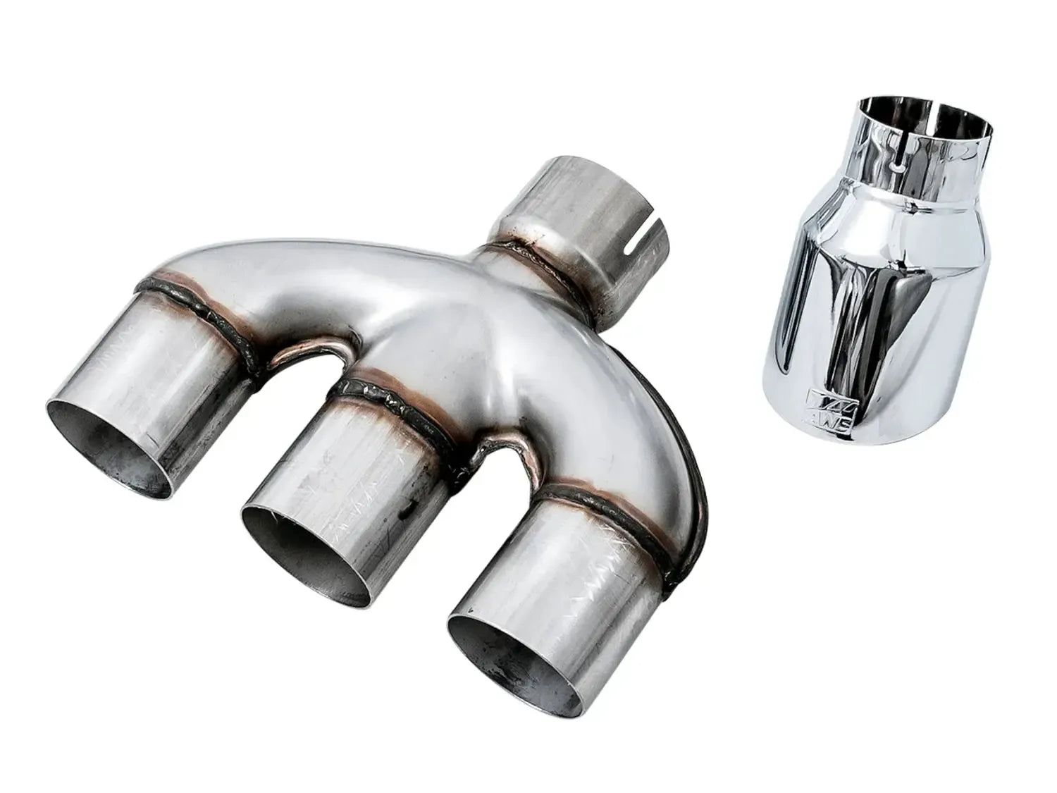 AWE Tuning Dual-to-Triple Tip Conversion Kit Chrome Silver Tip Honda Civic Si 2017-2020 | 3810-52018