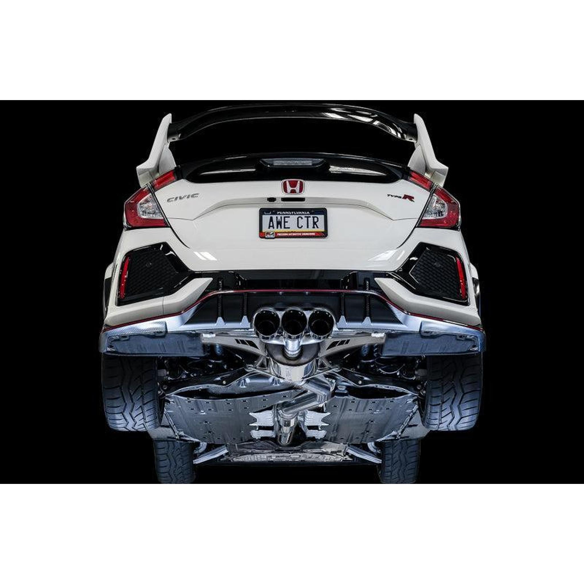 AWE Tuning Touring Edition Cat Back Exhaust w/ Black Tips Honda Civic Type R 2017-2021 | 3015-43000