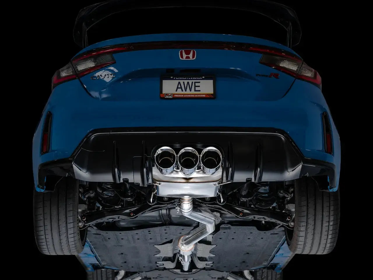 AWE Tuning Touring Edition Cat Back Exhaust w/ Triple Chrome Silver Tips Honda Civic Type R 2023-2025 | 3015-52287