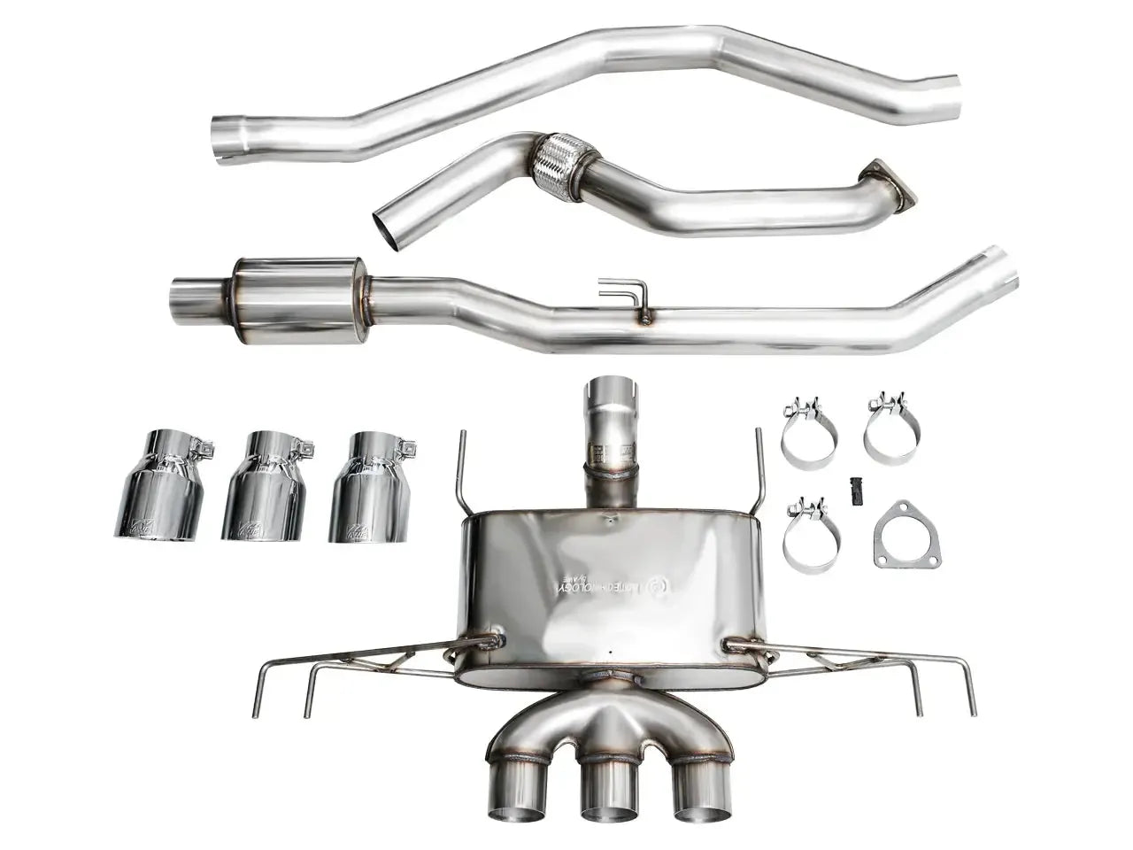 AWE Tuning Touring Edition Cat Back Exhaust w/ Triple Chrome Silver Tips Honda Civic Type R 2023-2025 | 3015-52287