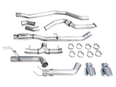 AWE Tuning Track Edition Catback Exhaust Dual Chrome Silver Tips Honda Civic Si 2022-2026 | 3020-32331