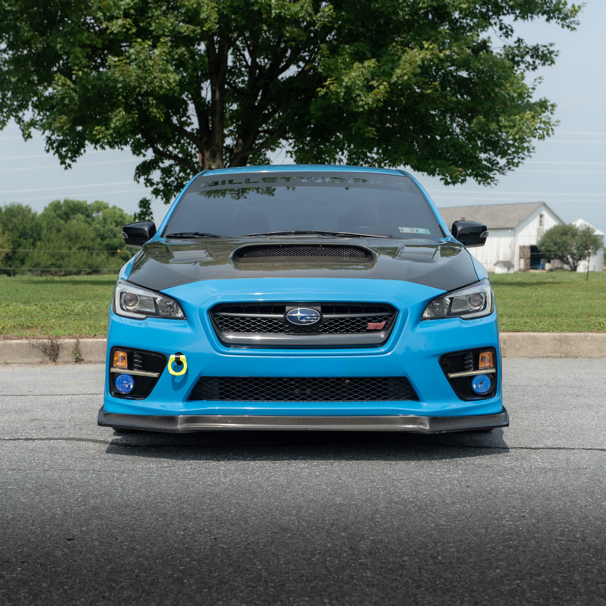 BilletWorkz Tow Hook Front - Neon Yellow Subaru WRX / STI 2015-2017 | BW-TOW-SUB-VA1-F-NYEL