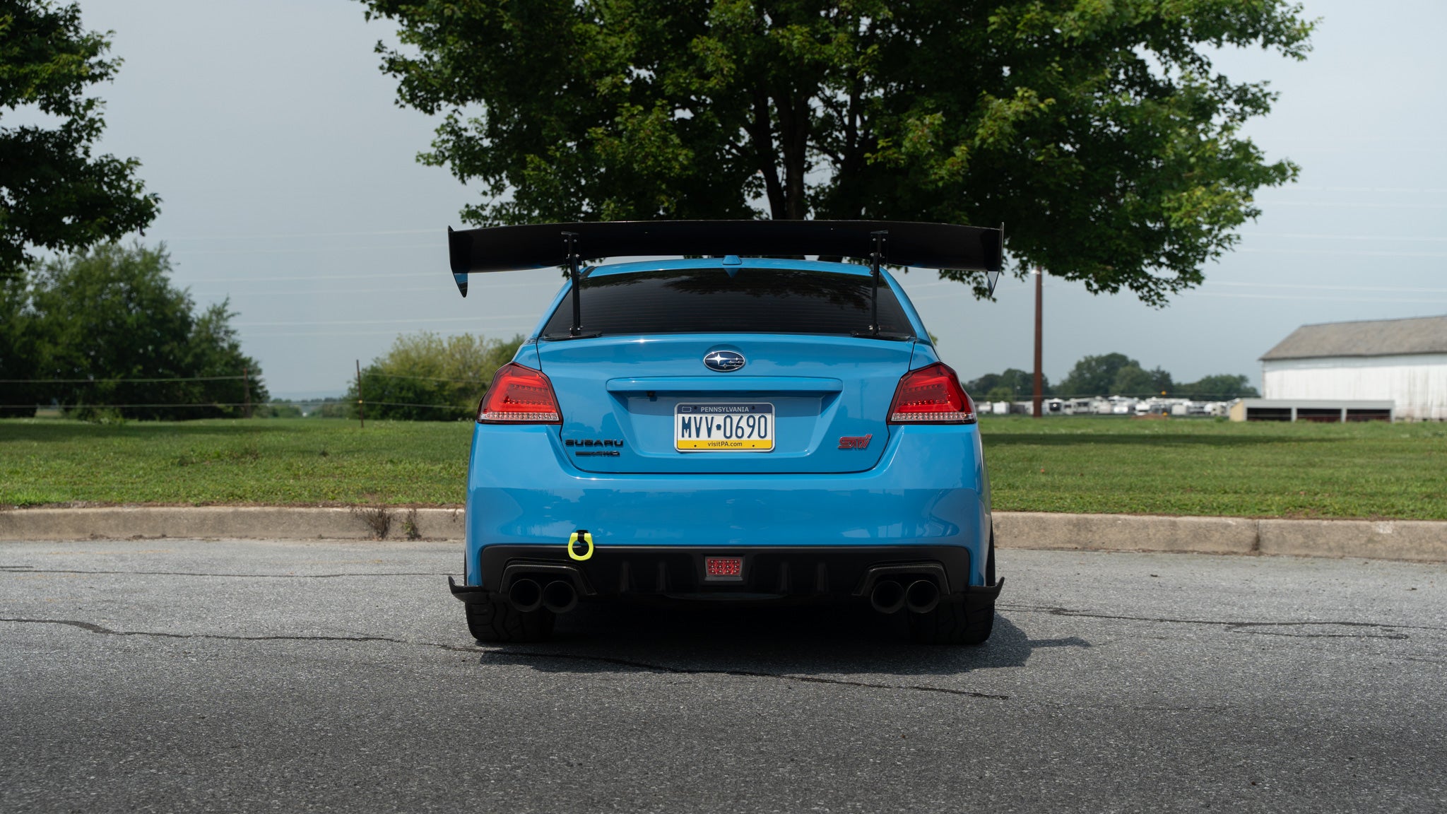 BilletWorkz Tow Hook Rear - Neon Yellow Subaru WRX / STI 2018-2021 | BW-TOW-SUB-VA2-R-NYEL