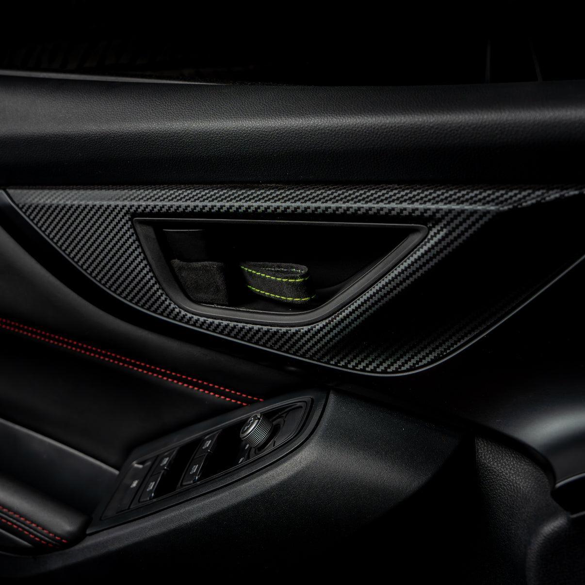 Billetworkz Alcantara Door Pull Strap Kit (Black/ Neon Yellow) Subaru WRX / BRZ / GR86 2022-2026