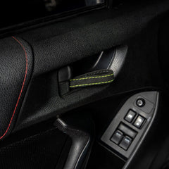 Billetworkz Alcantara Door Pull Strap Kit (Black/ Neon Yellow) Subaru WRX / STI / BRZ 2008-2021