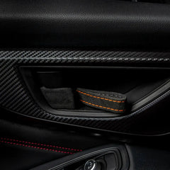 Billetworkz Alcantara Door Pull Strap Kit (Black/Orange) Subaru WRX / BRZ / GR86 2022-2026