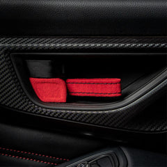 Billetworkz Alcantara Door Pull Strap Kit (Red/Black) Subaru WRX / BRZ / GR86 2022-2026