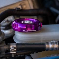 Billetworkz Brake Fluid Cap Engraved Zero Series Purple Subaru WRX 02-26 / STI 04-21