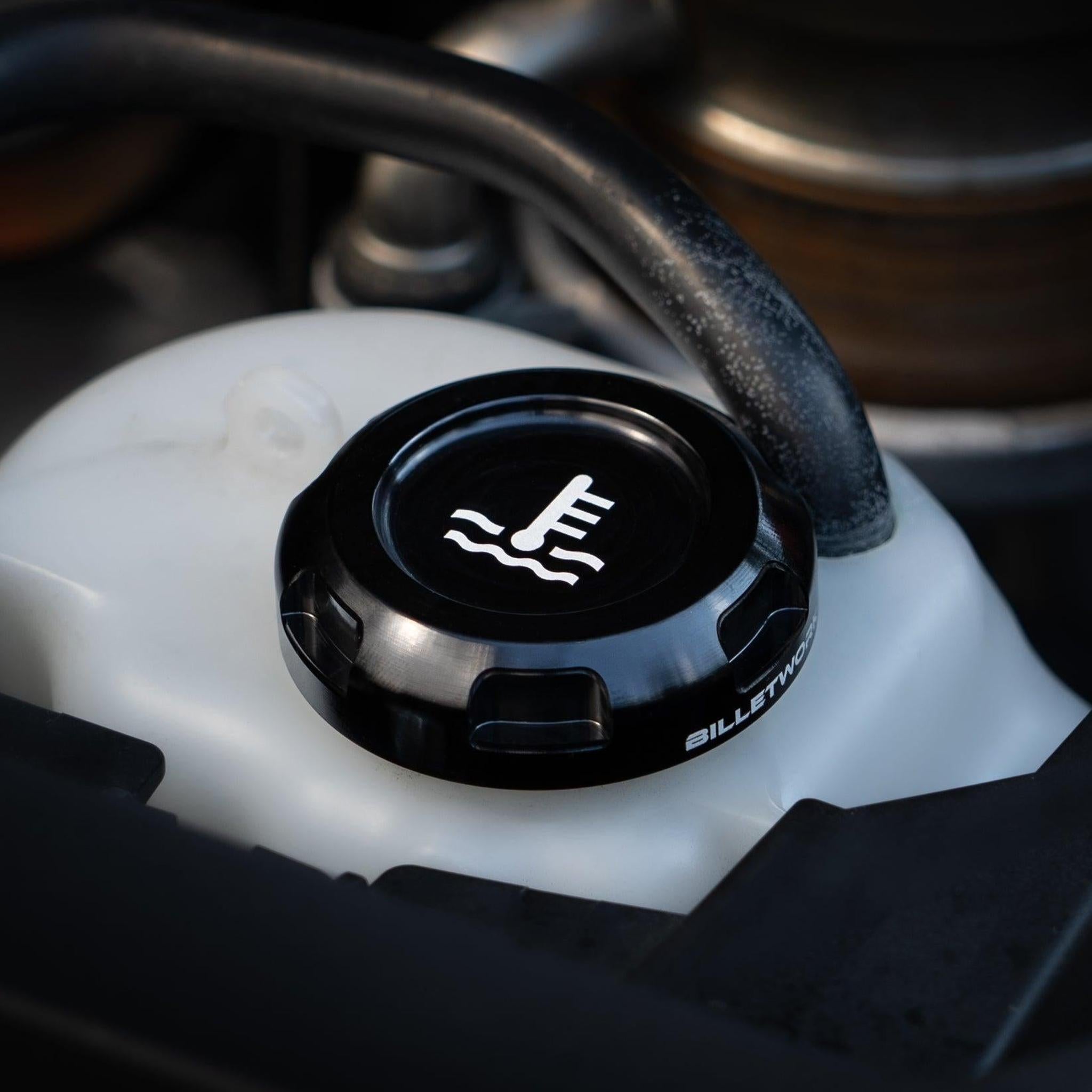 Billetworkz Coolant Overflow Cap Engraved Zero Series Black Subaru WRX 02-26 / STI 04-21 | BW-EBCZ-SUB-COO-BLK-E