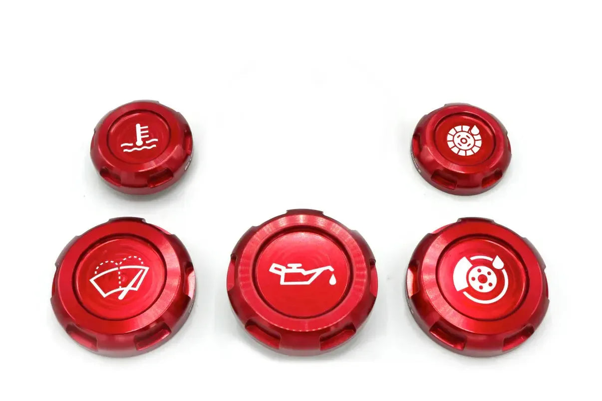 Billetworkz Engine Bay Cap Set Zero Series Fluid Engravings Red BRZ 13-26 / FR-S 13-16 / 86 / GR86 17-26 Automatic