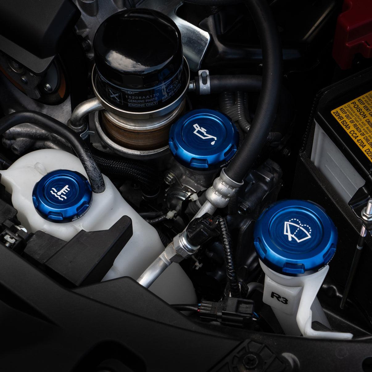 Billetworkz Engine Bay Caps (Blue) BRZ / FR-S / 86 2013-2026 | EBCZ-SUB-BRZM-BLU-E
