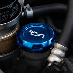 Billetworkz Engine Bay Caps Zero Series Blue 2015-2021 Subaru STI with Fluid Engraving | BW-EBCZ-SUB-VASTI-BLU-E
