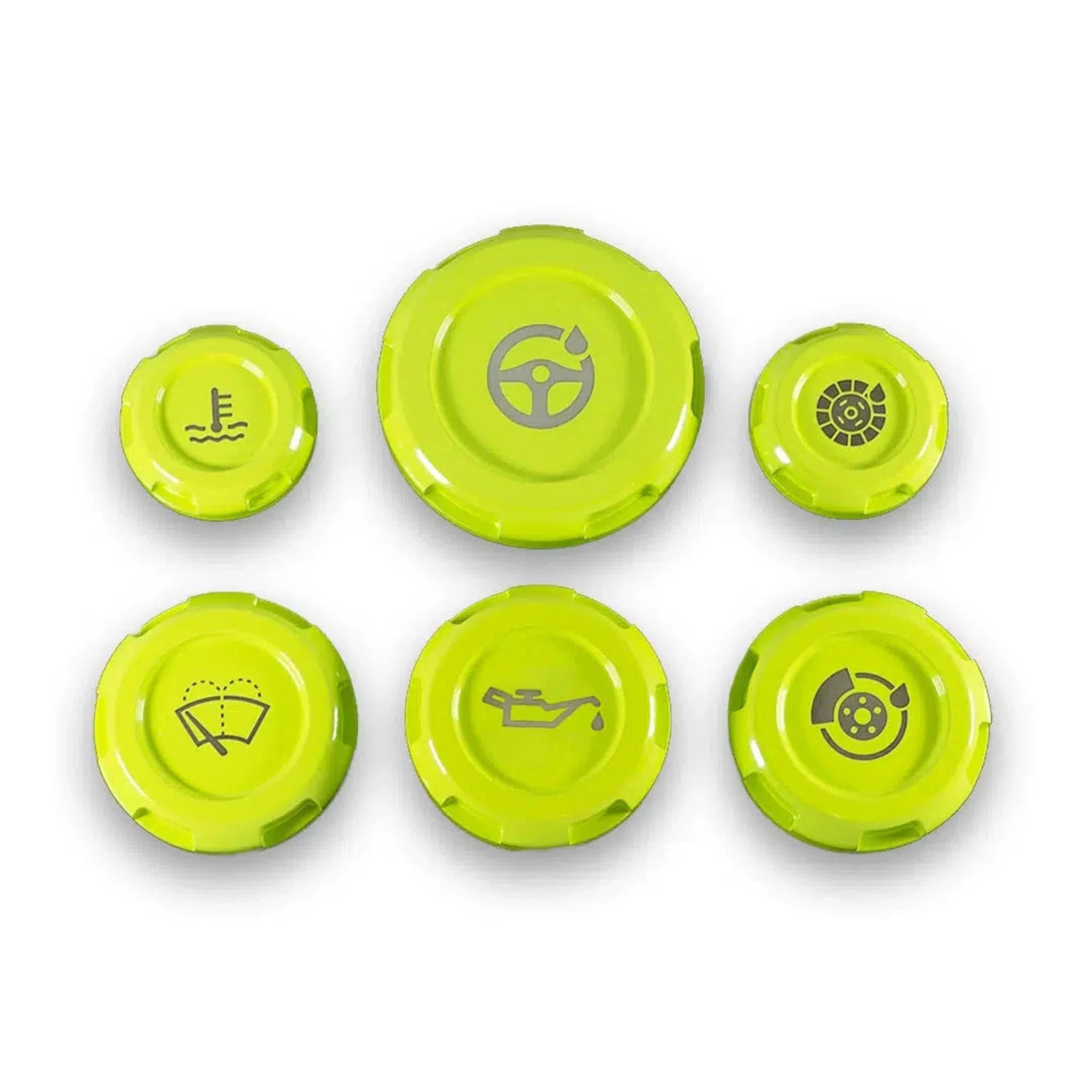 Billetworkz Engraved Engine Bay Caps - Zero Series - 2008-14 WRX/STI - Neon Yellow | BW-EBCZ-SUB-GR-NYEL-E