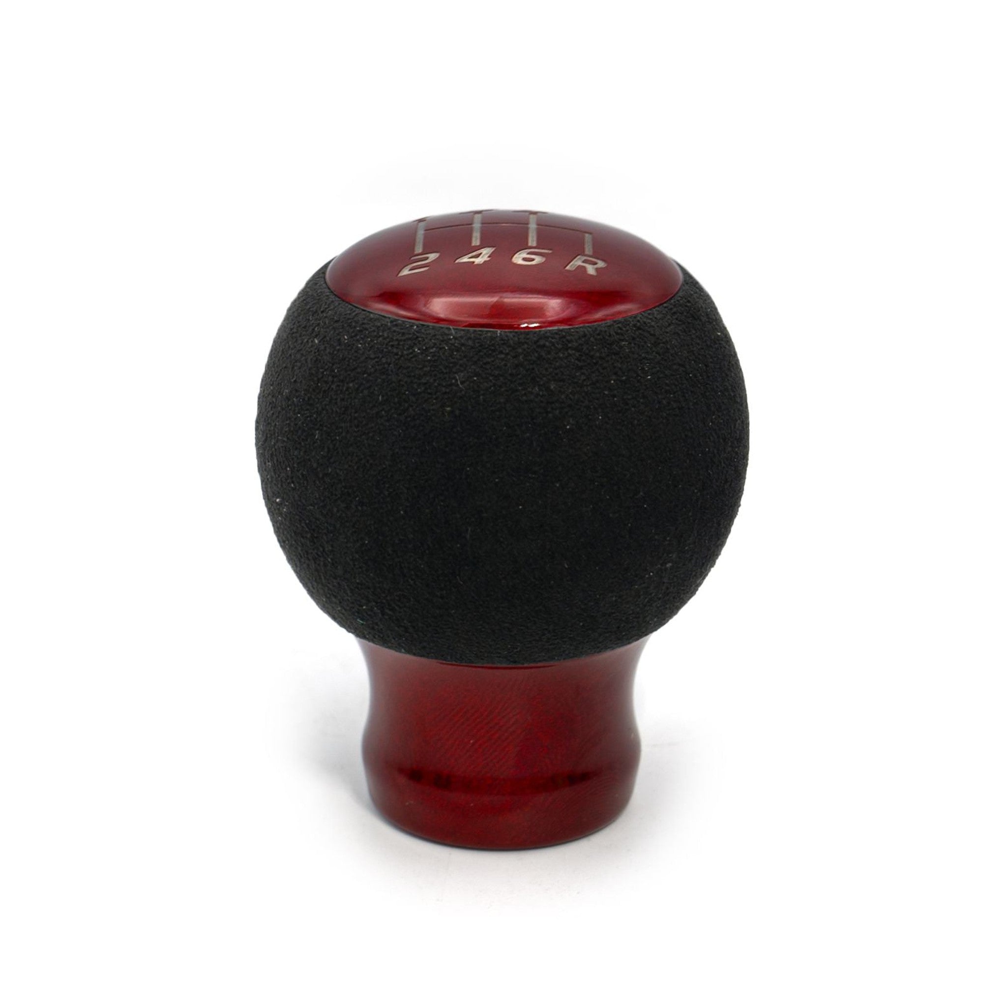 Billetworkz Fusion Weighted Shift Knob 6-Speed Alcantara Candy Red Subaru WRX 15-26 / STI 04-21 | BW-KNB-SUB6-VEL6-CRED-FUA