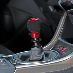 Billetworkz Fusion Weighted Shift Knob 6-Speed Alcantara Candy Red Subaru WRX 15-26 / STI 04-21 | BW-KNB-SUB6-VEL6-CRED-FUA
