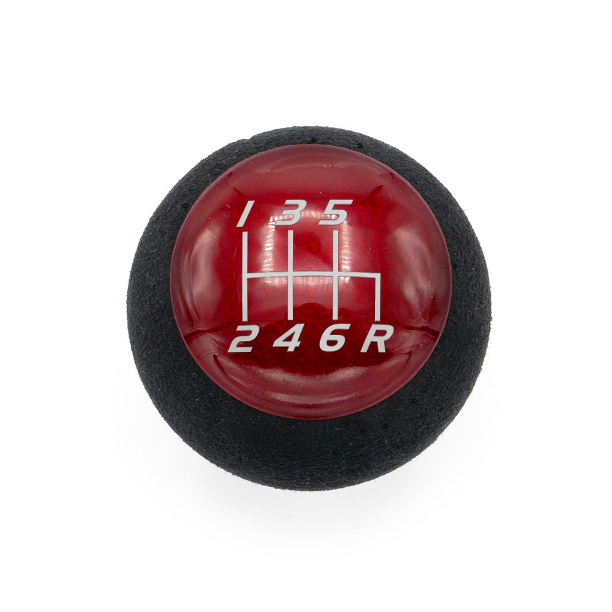 Billetworkz Fusion Weighted Shift Knob 6-Speed Alcantara Candy Red Subaru WRX 15-26 / STI 04-21 | BW-KNB-SUB6-VEL6-CRED-FUA