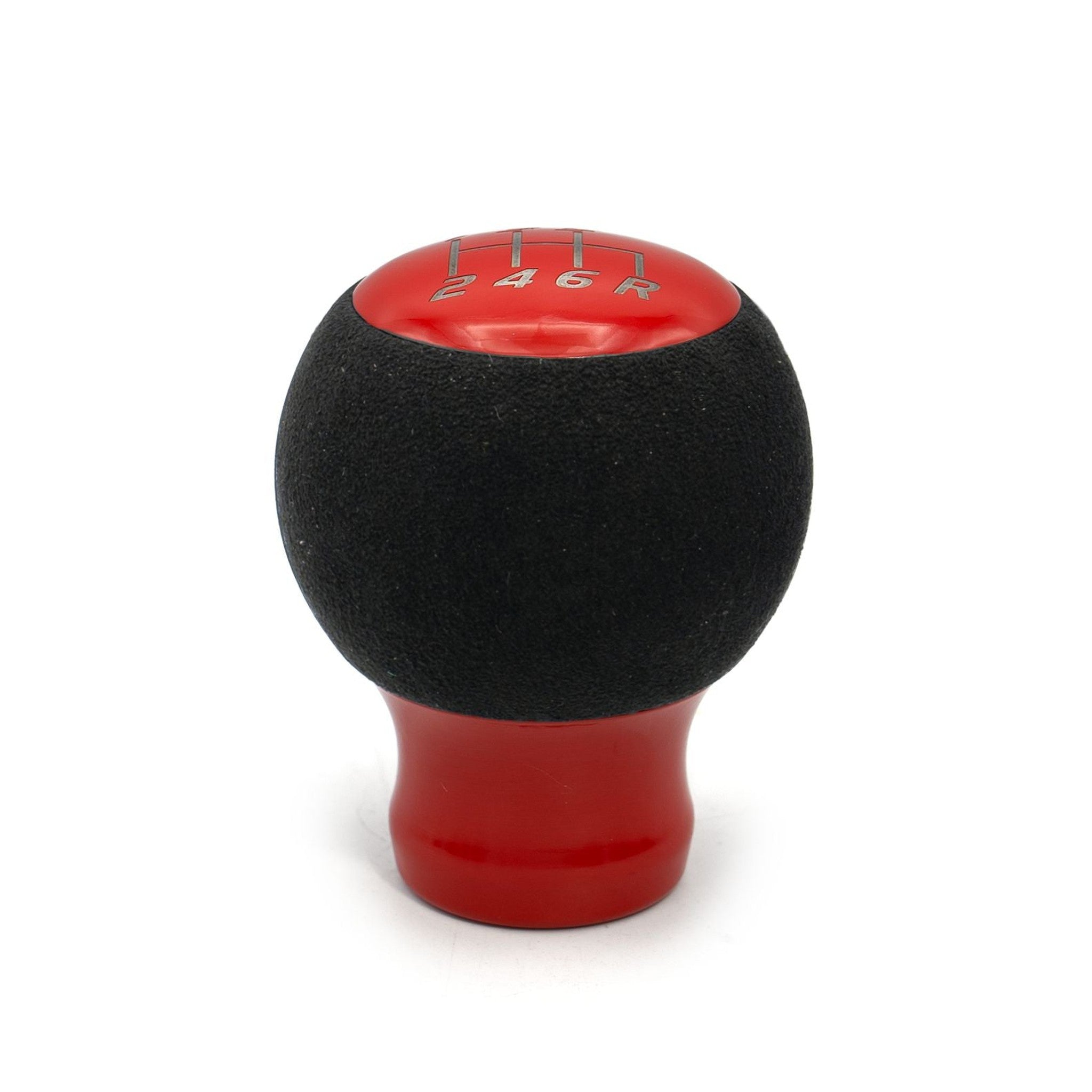 Billetworkz Fusion Weighted Shift Knob 6-Speed Alcantara Gloss Red Subaru WRX 15-26 / STI 04-21 | BW-KNB-SUB6-VEL6-GRED-FUA