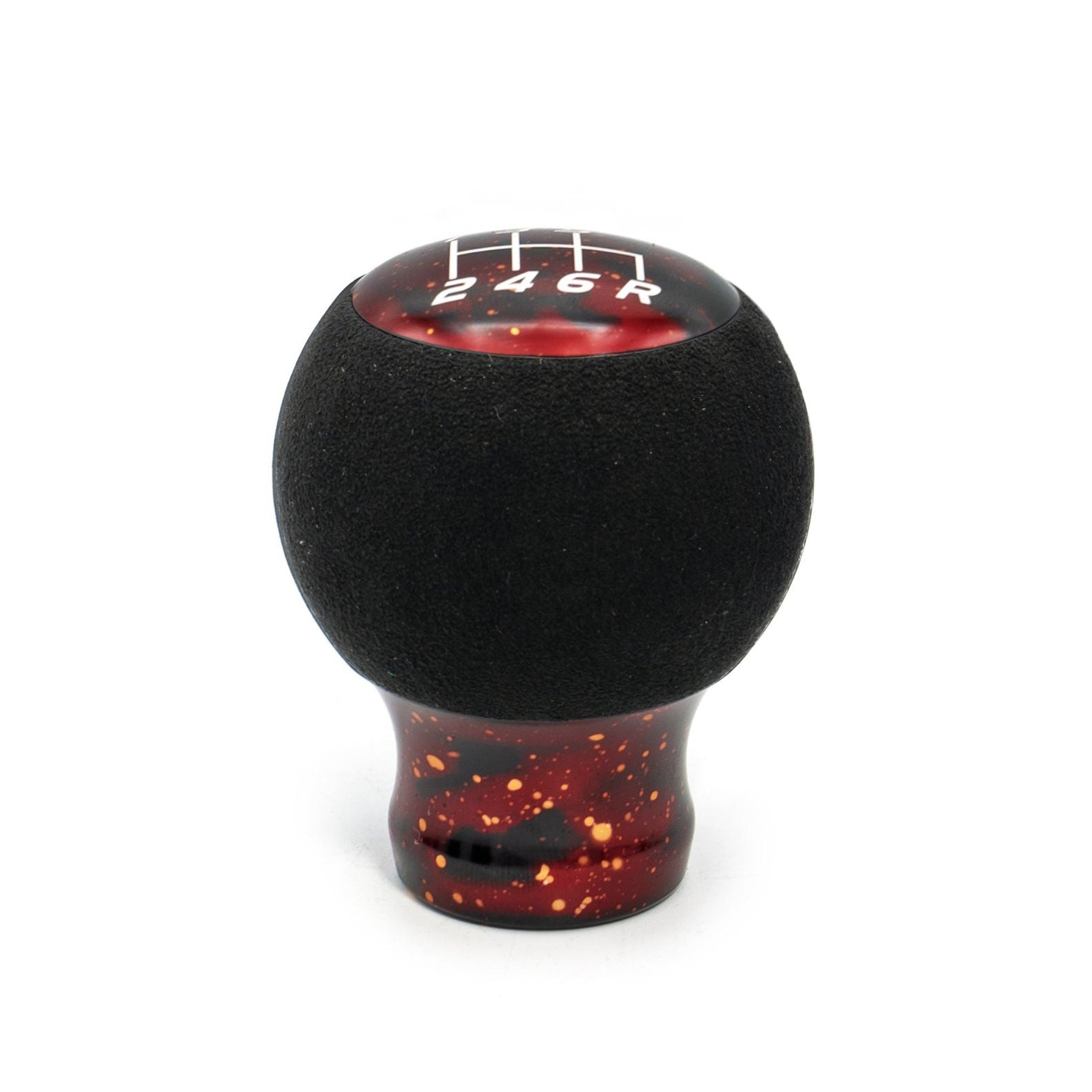 Billetworkz Fusion Weighted Shift Knob 6-Speed Alcantara Red Cosmic Subaru WRX 15-26 / STI 04-21 | BW-KNB-SUB6-VEL6-RC-FUA