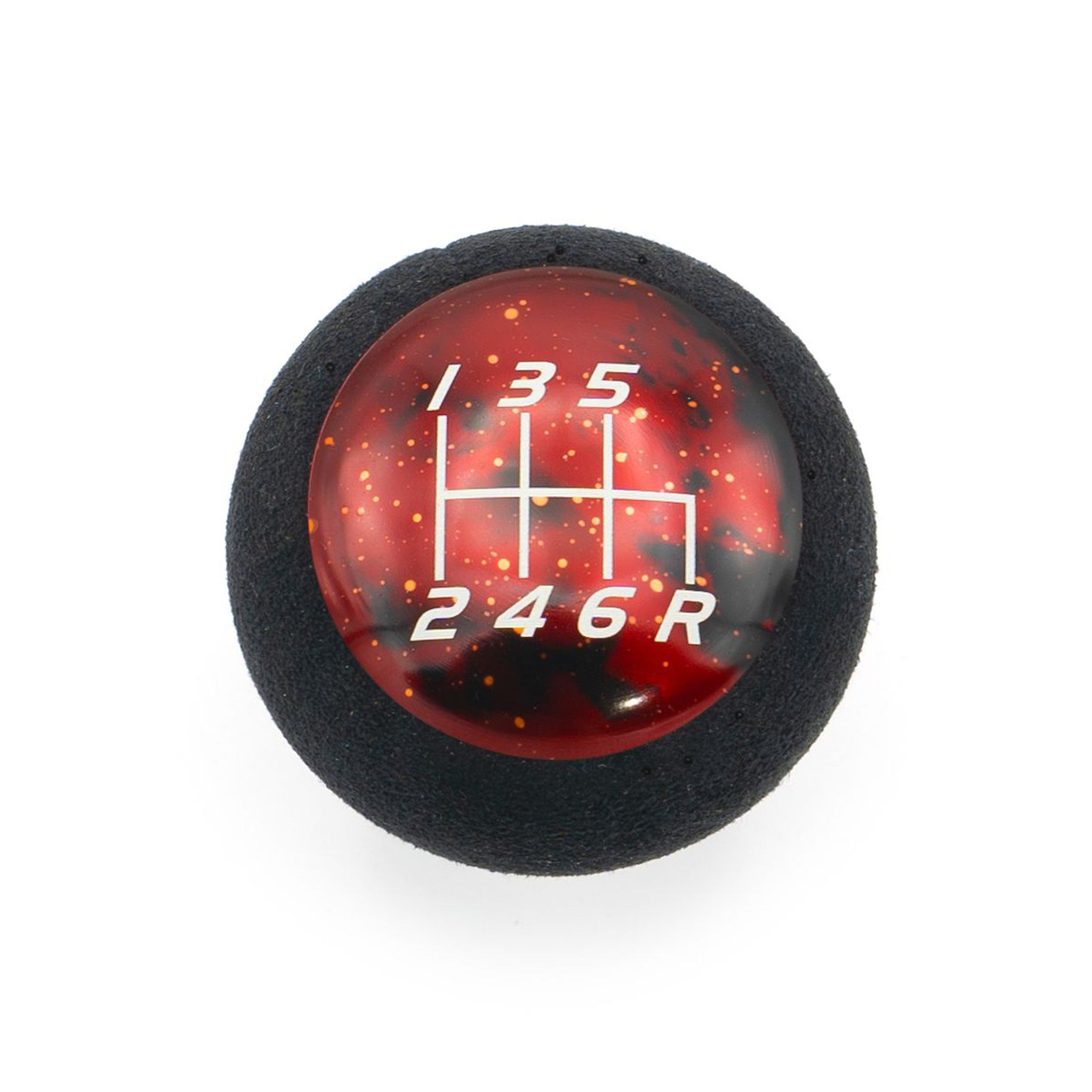 Billetworkz Fusion Weighted Shift Knob 6-Speed Alcantara Red Cosmic Subaru WRX 15-26 / STI 04-21 | BW-KNB-SUB6-VEL6-RC-FUA