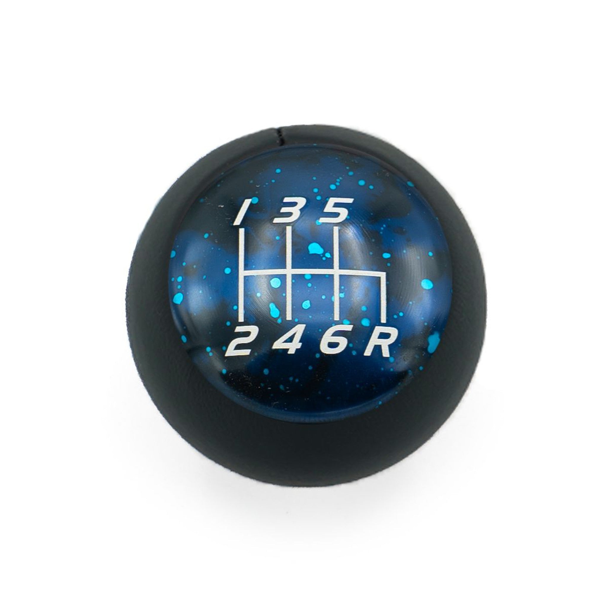 Billetworkz Fusion Weighted Shift Knob 6-Speed Leather Blue Cosmic Subaru WRX 15-26 / STI 04-21 | BW-KNB-SUB6-VEL6-BC-FUL