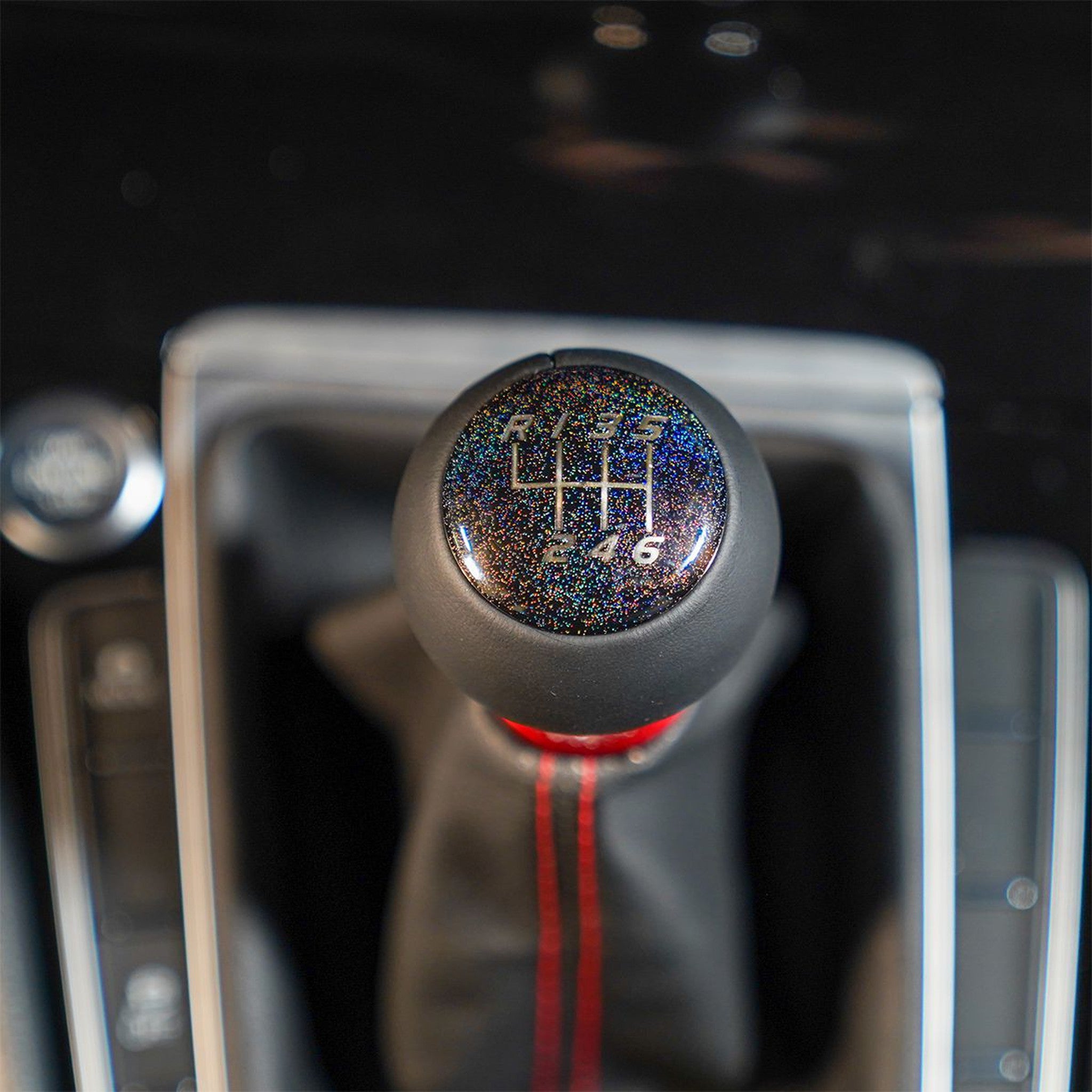 Billetworkz Fusion Weighted Shift Knob 6-Speed Leather Rainbow Sparkle Subaru BRZ 2013-2026 | BW-KNB-BRZ-VEL6-RBSP-FUL