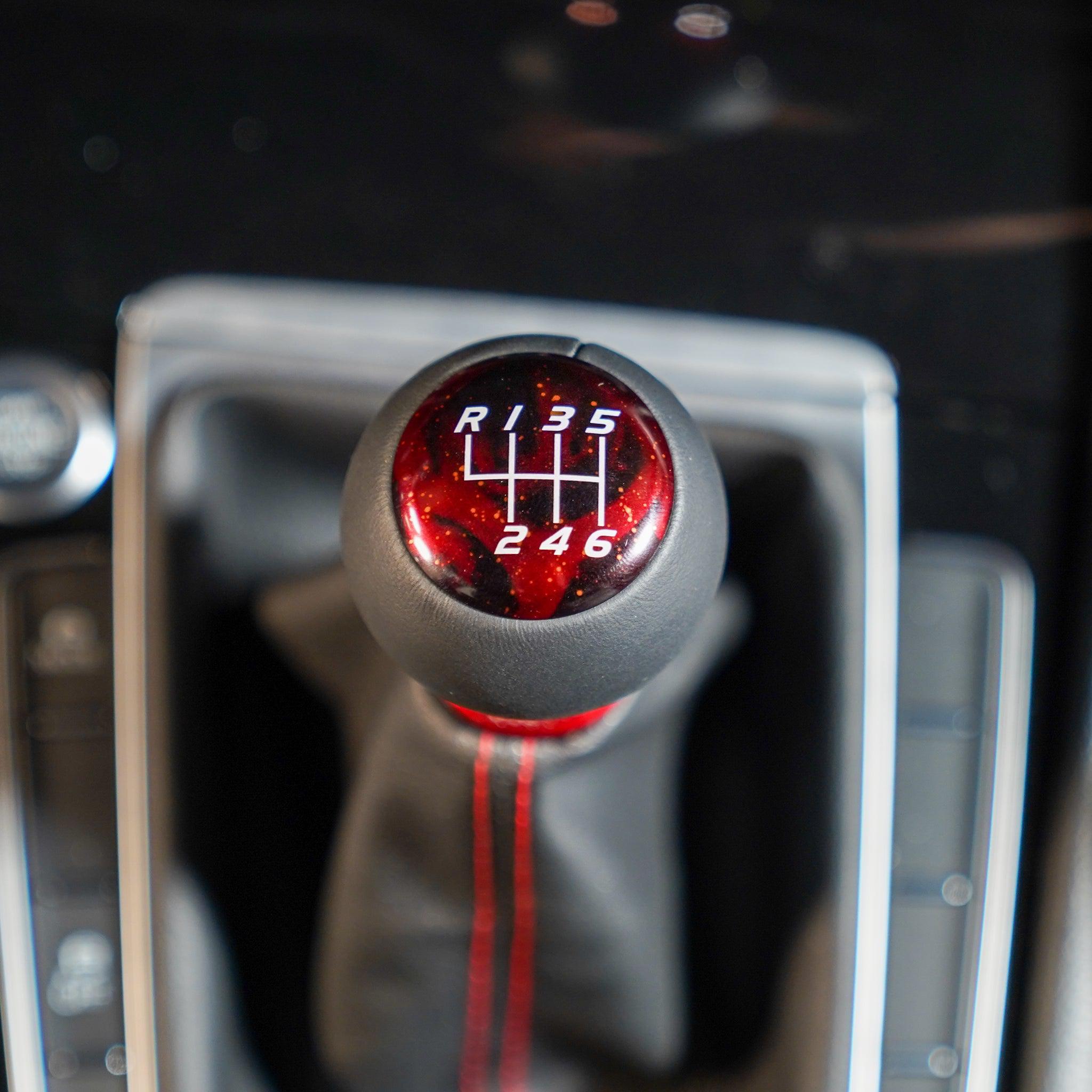 Billetworkz Fusion Weighted Shift Knob 6-Speed Leather Red Cosmic Subaru BRZ 2013-2026 | BW-KNB-BRZ-VEL6-RC-FUL