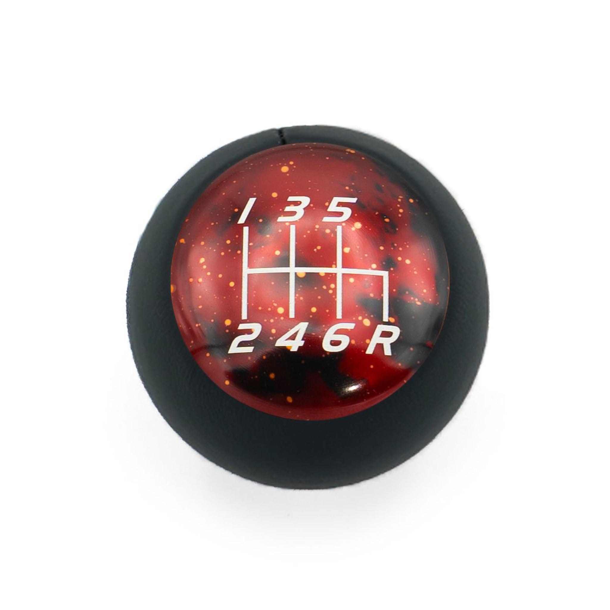 Billetworkz Fusion Weighted Shift Knob 6-Speed Leather Red Cosmic Subaru WRX 15-26 / STI 04-21 | BW-KNB-SUB6-VEL6-RC-FUL