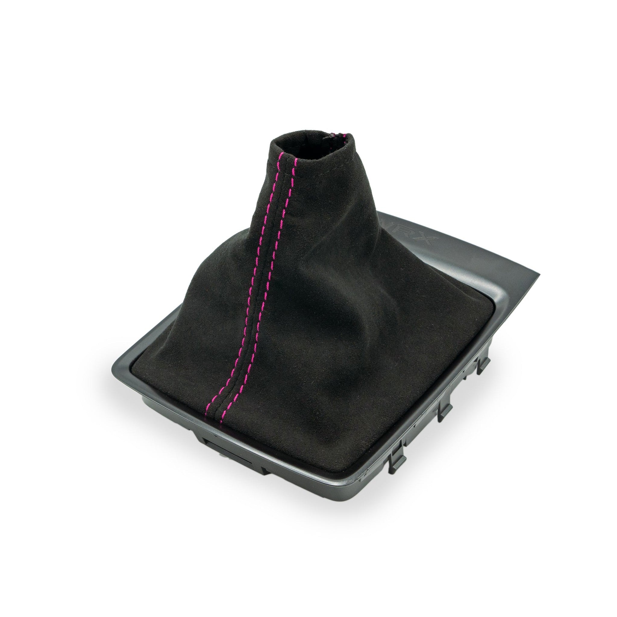 Billetworkz Premium Black Alcantara Pink Thread Shift Boot Subaru WRX 2015-2021 | SBA-SUB-WRXVA-BLK-PNK