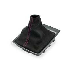 Billetworkz Premium Black Alcantara Pink Thread Shift Boot Subaru WRX 2015-2021 | SBA-SUB-WRXVA-BLK-PNK